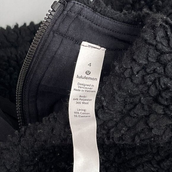 Lululemon Black Sherpa Fleece Wool Blend Pullover Warm Winter Sweater Women 4 - Picture 7 of 12